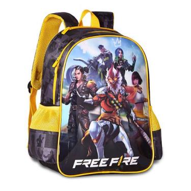 Imagem de Mochila Free Fire de Costas Reforçada Com Capuz Escolar - Clio Style, 