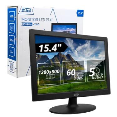 Imagem de Monitor LED 15,4" 60hz 5ms Resolução 1280x800, Vga, Ideal Escritório Home Aitek - Sigma-m1510