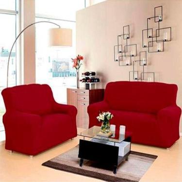 Imagem de Capa P/ Sofá 2 E 3 Lugares De Malha New City Vermelho Sultan