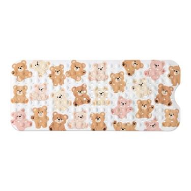 Imagem de Tapete de banheira infantil, tapete de banho antiderrapante com desenho animado para crianças e crianças, tapete de segurança antiderrapante para banheira com ventosas fortes, tapete de banho macio