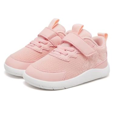 Imagem de MORENDL Sapatos de caminhada largos para bebês meninos e meninas tênis descalço zero drop conforto tênis corrida atividades ao ar livre, rosa, 9 Wide Toddler