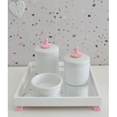 Imagem de Kit Higiene Porcelana Bebê Bandeja Cômoda K049 Provençal - Ciranda Art