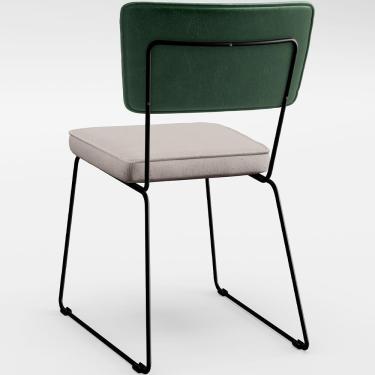 Imagem de Cadeira Estofada Sala De Jantar Facto Verde Musgo Bege