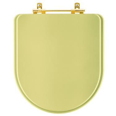 Imagem de Assento Sanitário Carrara Bege Saara Para Vaso Deca Com Ferragem Dourada