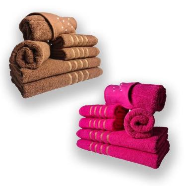 Imagem de Jogo De Toalhas 12pcs - 4 Banhos 4 Rosto 4 Tapetes Mr+rs