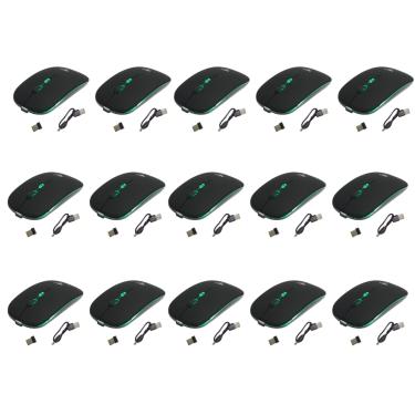 Imagem de Kit 15 Mouses Sem Fio Recarregável Mega M185 com Led DPI Ajustável