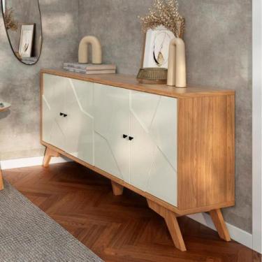 Imagem de Balcão Buffet 4 Portas 180cm Mosaico TB297 Dalla Costa, Off White/Frei