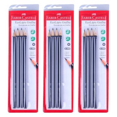 Imagem de Kit de Lápis Grafite Faber-Castell Max Preto Nº2 com 12 Unidades