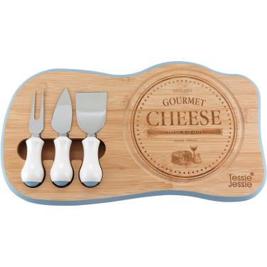 Imagem de Jogo Para Queijo 2X39X22Cm Madeira Azul 4 Peças Anetto