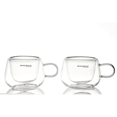 Imagem de Conjunto 2 Xícaras Café Parede Dupla Com Alça 100ml Bugatti