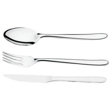 Imagem de Faqueiro 12 Pessoas Garfos Colheres Facas de Churrasco Inox - Brinox