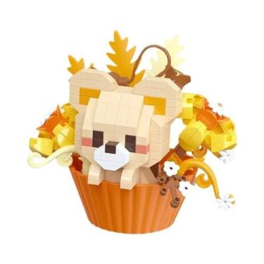 Imagem de Boneco De Panda Cartoon Fofo Em Bloco De Montar, Ornamento De Brinqued