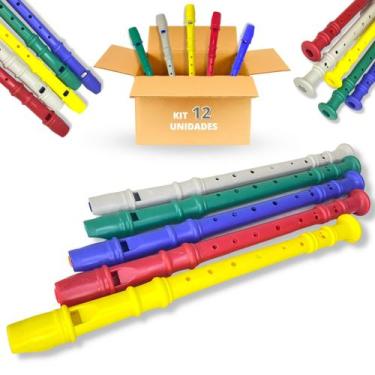 Imagem de Flauta Doce Infantil Brinquedo Instrumento Plástico - - Europio, Kit c