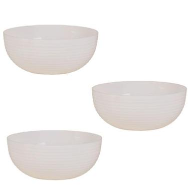 Imagem de Kit 3 Travessa Redonda Com Friso LE CHEF 26x11Cm Branca - Paramount