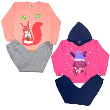 Imagem de Kit 2 Conjuntos De Moletom Juvenil Inverno Menina Atacado - TGS Confec