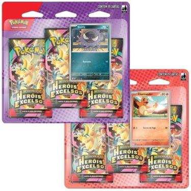 Imagem de Pokémon Blister Triplo Heróis Excelsos 1 Unidade Sortido - Copag