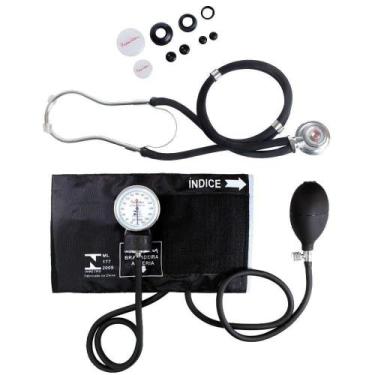 Imagem de Kit Esfigmomanômetro + Estetoscópio Rappaport Verde Premium Gtech