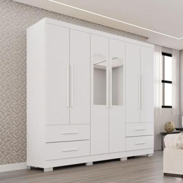 Imagem de Guarda-Roupa Casal Balder Premium 6 Portas 4 Gavetas com Pés e Espelho