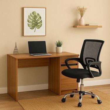 Imagem de Conjunto 2 Peças Escrivaninha Office Morada Com Cadeira Escritorio Dir