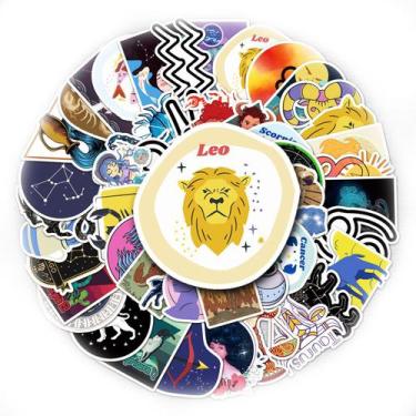 Imagem de Adesivos Twelves Constellations em vinil impermeável, 50 unidades - yi