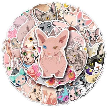 Imagem de Adesivos Sphynxs Cats Anime, pacote de 50 peças, desenho animado decor