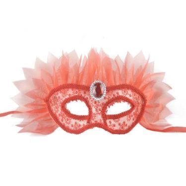 Imagem de Máscara Halloween Mystical Red Half Face Lady Decorative M - Yiweisai