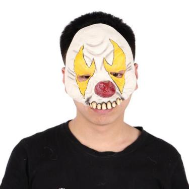 Imagem de Máscara de látex de caveira azul de dupla face para o carnaval de Hall