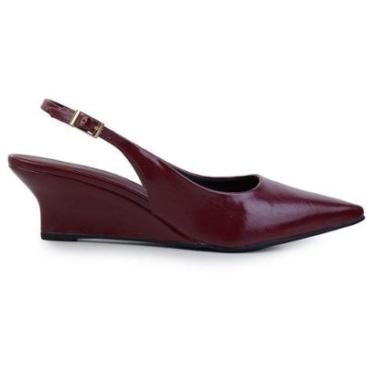 Imagem de Sapato Feminino Slinback Suzana Santos Vermelho Marsala 4750-Feminino