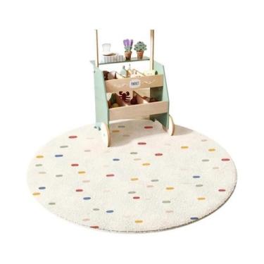 Imagem de Tapete Redondo Colorido Com Padrão, Macio, Antiderrapante E Quente, Id