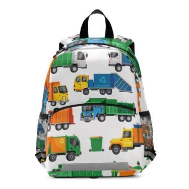 Imagem de Mochila CBBYY Garbage Truck Preschool Kids com coleira de 3 a 6 anos