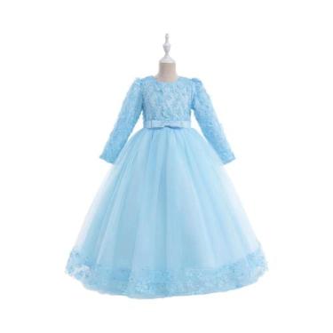 Imagem de Vestido De Festa Para Meninas Com Renda, Vestido Formal De Aniversário