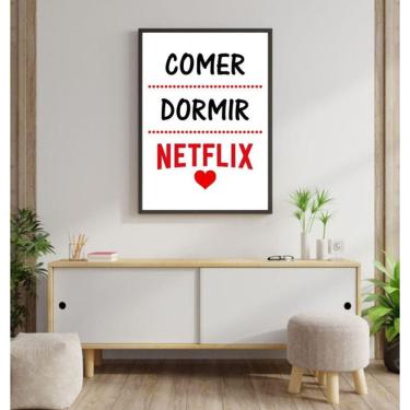 Imagem de Quadro Decorativo Comer, Dormir, Netflix