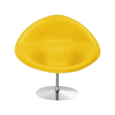 Imagem de Poltrona Design Gondula Couro Sintético Amarelo