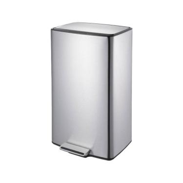 Imagem de Lixeira Retangular C- Pedal E Balde 40 L Aço Inoxidável Escovado Linha Plana Brinox