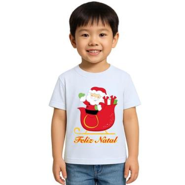 Imagem de Camiseta Natal Trenó Papai Noel Estampa Personalizada - UseP4, Branco,