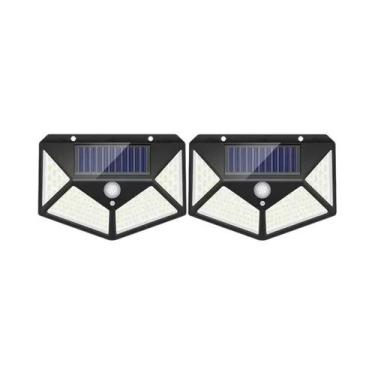 Imagem de Luz Solar Externa À Prova d'Água Com Sensor, 100 LEDs, Lâmpadas De Par