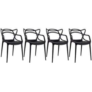 Imagem de Kit 4 Cadeiras Laráz Master Allegra de Jantar Preto - Laraz