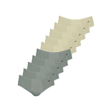 Imagem de Kit com 10 Cuecas Slip Zorba com Abertura 172 Plus Size Colorido, Bege