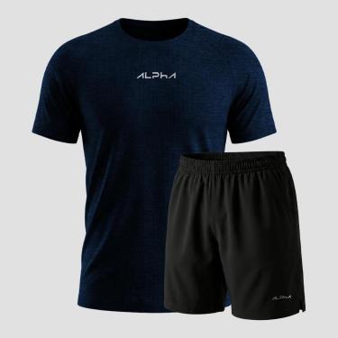 Imagem de Kit Bermuda+Camiseta New Fluid Dry Academia Alpha Co-Masculino