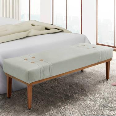 Imagem de Recamier Gênova 160cm em Veludo com Estrutura de Madeira Maciça Prata para Quarto e Sala