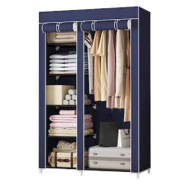 Imagem de Closet Modular Azul Arara Guarda Roupa Organizador Funcional