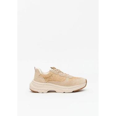 Imagem de Tênis Chunky Com Recortes Palha e Couro-Feminino