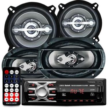 Imagem de Kit Falante 6x9 + 5 Pol + Rádio Bluetooth Carro Mp3 Usb 310w - Le Son
