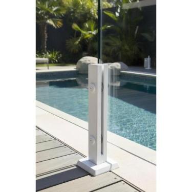 Imagem de Torre Inox 40cm Vidro Corrimão Sacada Epóxi Branca - Congratulations S