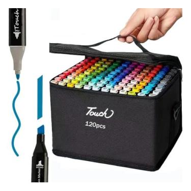 Imagem de Canetas Coloridas 120 Touch Profissional Kit