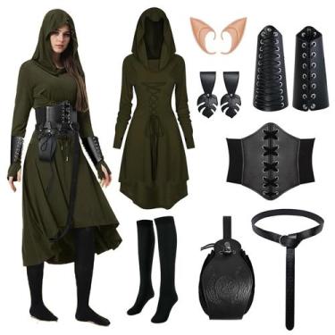 Imagem de Traje HODBLKT Renaissance Fairy Medieval Vestido feminino GG