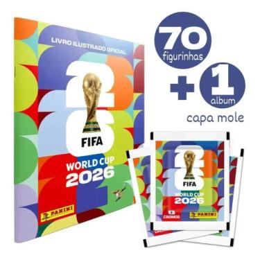 Imagem de Kit Album Copa Do Mundo 2026 Capa Mole + 70 Figurinhas (10 Pacotinhos)