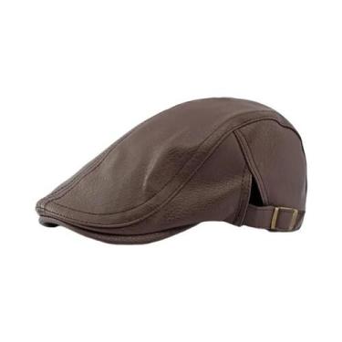 Imagem de Chapéu Panamá Masculino De Couro PU Para Outono E Inverno, Lazer Ao Ar
