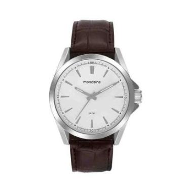 Imagem de Relógio Mondaine Clássico Prata/Marrom Masculino 99738G0MVN-Masculino