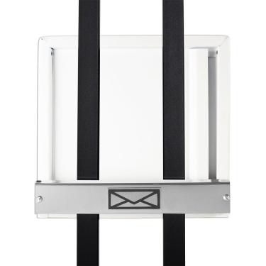 Imagem de Caixa De Correio Grade Vertical Branco Fosco Tarja Inox Top Moderna